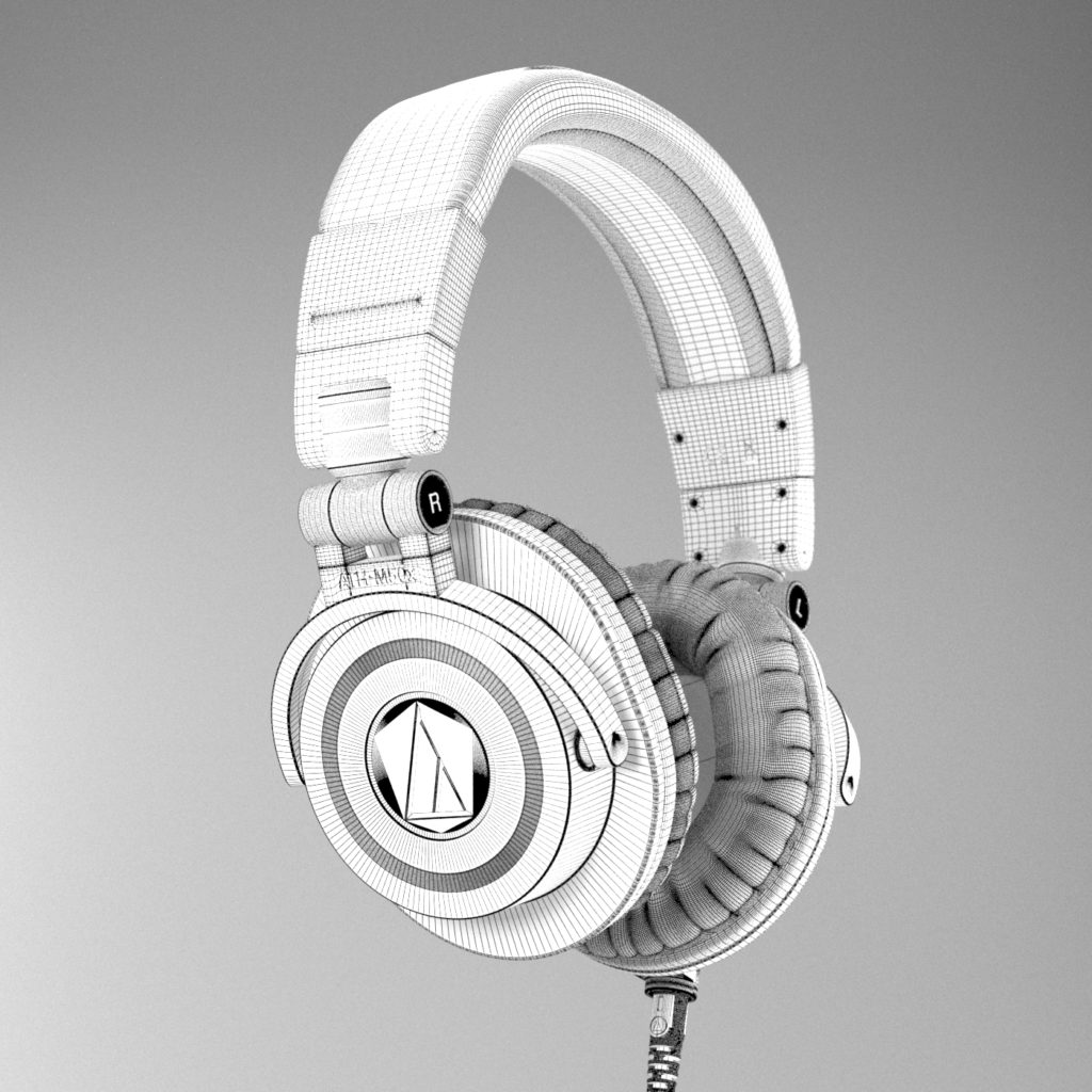 Photoreal Audio-Technica ATH-M50x 3D Model